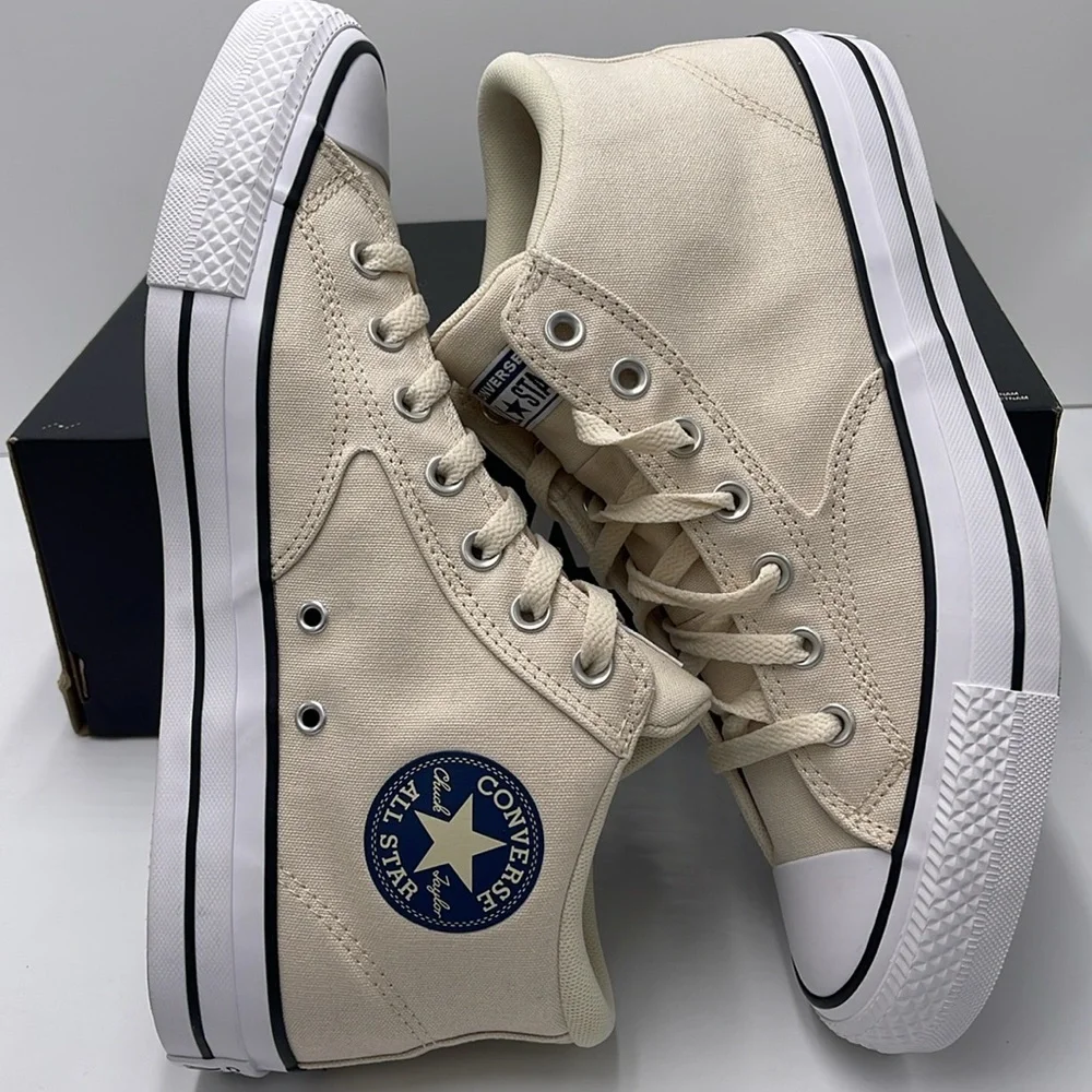 Converse Men's Cream High-Top Sneakers A09458F CTAS MALDEN STREET MID NATURAL